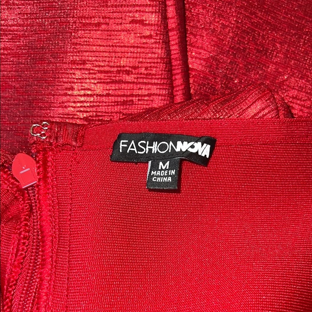 Fashion Nova Maya Bandage Midi Dress - Red - Picture 2 of 7